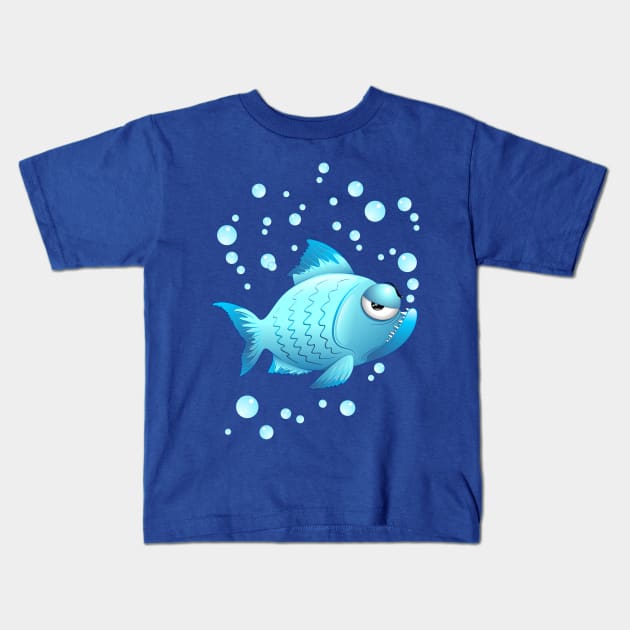 Grumpy fish Kids T-Shirt by BluedarkArt